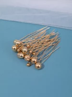 웨딩 인조 진주 헤어 핀, 신부 헤어 진주, U 자형 바비 핀, 황금 머리핀, 신부 헤어 액세서리, 18 개 - 이미지 3