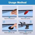 범용 차량용 흡착판 접착식 대시보드 마운트 패드 베이스 (내비게이션 GPS 브래킷용) 80mm 원형 차량용 휴대폰 거치대 - 이미지 6