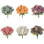 1PC 실크 인공 꽃 수국 차 로즈 야외 UV 보호 홈 꽃병 결혼식 신부 부케 다이어리 축제 화환 DIY 상자