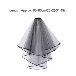 신상 웨딩 신부 블랙 헤드 베일, 빈티지 더블 레이어 거즈 메쉬 레이스 베일, 여자 파티 모자 액세서리, 사진 소품 - 이미지 6