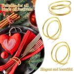 절묘한 골드 냅킨 링 금속 냅킨 링 웨딩 파티 저녁 식사 호텔 테이블 장식 냅킨 홀더 - 이미지 6