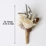 Boutonnieres 웨딩 신랑 브로치, 웨딩 신부 들러리 꽃, 생일 케이크, 테이블 장식, 단추 구멍, 신제품 - 이미지 5