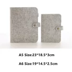 A5 A6 펠트 쉘 노트북 천, 원단 노트북 링 바인더, 일기 노트북 종이 거치대, 휴대용 일기 문구 선물, 신제품 - 이미지 6