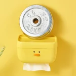 오리 변기 종이 거치대 방수 보관함, 벽걸이형 귀여운 종이 타월 거치대 티슈 박스, 주방 욕실 액세서리 - 이미지 5