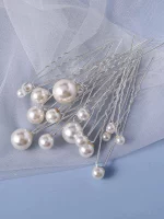 웨딩 인조 진주 헤어 핀, 신부 헤어 진주, U 자형 바비 핀, 황금 머리핀, 신부 헤어 액세서리, 18 개 - 이미지 4