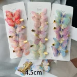 귀여운 입체 색상 그라데이션 아기 머리핀, 어린이 머리핀, 어린이 머리 장식, 바렛 여아 액세서리 선물, 6 개/세트 - 이미지 5