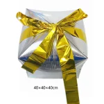 크리스마스 큐브 선물 상자 호일 풍선 빨간색과 녹색 선물 상자 풍선 눈사람 크리스마스 새해 크리스마스 테마 파티 장식 - 이미지 2