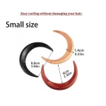 나무 달 수제 비녀 머리핀, 머리 포크 클립 빗, 초승달 모양, 개성 있는 두꺼운 헤어 클립, 스타일링 도구 - 이미지 6