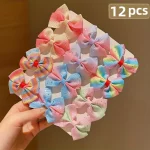 소녀 선물에 적합한 다채로운 활 머리핀 12개 - 이미지 3