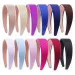 새틴 머리띠 1.5in 일반 머리띠 미끄럼 방지 머리 머리띠 여성과 소녀를위한 다채로운 DIY 와이드 머리띠 Hairbands