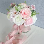 웨딩 부케 가짜 꽃 새로운 신부 휴대용 꽃꽂이 사진 소품 웨딩 장식 홈 장식 꽃 - 이미지 4