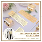 100/50Pcs 냅킨 링 중공 패턴 금색과 은색 냅킨 링 웨딩 파티 테이블 장식 용품 웨딩 장식 - 이미지 3