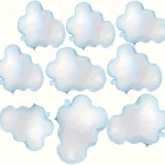 6 팩 라이트 블루 화이트 구름 알루미늄 호일 풍선 풍선 웨딩 생일 여름 테마 파티 장식 풍선 - 이미지 2