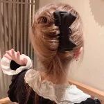 검은 Bowknots U 모양 헤어 스틱 간단한 여성 롤빵 공 머리핀 일일 머리 끈 바레트 패션 스타일링 헤어 액세서리 - 이미지 5