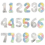 65 인치 대형 호일 번호 풍선 DIY 필링 프레임 1st 18th 생일 장식 풍선 필링 박스 결혼 기념일 장식 - 이미지 2