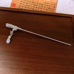 꽃 물방울 유리 구슬 여성을위한 헤어 스틱 모조 진주 술 머리핀 기질 Hanfu Cheongsam Charm Chopstick - 이미지 5