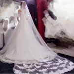 여성 한 레이어 3 미터 웨딩 베일 대성당 레이스 긴 Voile Mariage 화이트 아이보리 신부 웨딩 액세서리 Veu De Noiva L - 이미지 4