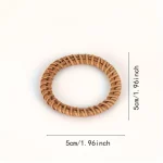 보헤미안 라탄 냅킨 반지, 소박한 직조 탁상 홀더, 홈 웨딩 파티 장식, 12 개 - 이미지 5