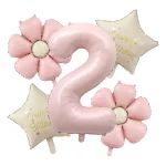 새로운 핑크 데이지 꽃 호일 풍선 Plumeria 공 웨딩 생일 파티 장식 베이비 샤워 사진 소품, 32 인치 핑크 번호 - 이미지 3