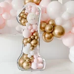 65 인치 대형 호일 번호 풍선 DIY 필링 프레임 1st 18th 생일 장식 풍선 필링 박스 결혼 기념일 장식 - 이미지 3