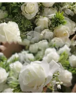 2025 트렌디한 신부 들러리 웨딩 부토니에 & 허리 코사지 | 흰색 실크 꽃 장식, 결혼식 파티를 위한 가짜 꽃 액세서리 - 이미지 6