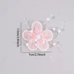 2Pcs 쉬폰 꽃 진주 헤어 클립 우아한 꽃 머리핀 달콤한 요정 자용 여자 여자 한국어 스타일 머리 장식 액세서리 - 이미지 4