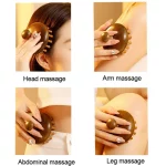 새로운 백단향 디스크 나무 두피 마사지 와이드 라운드 팁 치아 두피 빗 두피 도구 젖은/마른 머리 마사지 빗 AMS06 - 이미지 5