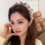 2025 한국 발레 헤드밴드: 새틴 리본 & 튤 보우 와이드 헤드밴드 (니트 그립 - 미끄럼 방지 크라운 리프트) - 이미지 4