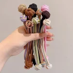 높은 포니 테일 고무 밴드 헤어 밴드 탄성 머리 밧줄 여성을위한 한국어 Scrunchies 헤어 타이 매듭 헤어 밧줄 헤어 액세서리 - 이미지 5