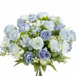 인공 꽃 실크 장미 웨딩 화환 홈 룸 테이블 축제 장식 신부 부케 야외 마당 정원 DIY 선물 저렴한 - 이미지 3