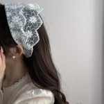 여성용 헤어 밴드 스카프 풀라 드 두건 소녀 머리 장식 매혹적인 디자이너 꽃 2025 요정 리본 scrunchie kpop 패션 새로운 - 이미지 2