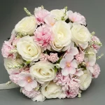 신부 들러리 웨딩 부케 흰색 실크 꽃 장미 웨딩 액세서리 결혼 꽃다발 인공 꽃 - 이미지 4