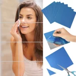 10pcs 홈 장식 욕실 자기 접착 벽화 거울 스티커 벽 타일 스티커 광장 DIY 데칼 - 이미지 3