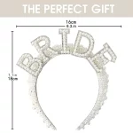 진주 왕관 머리띠 바흐 독신 암탉 파티 신부 샤워 결혼식 약혼 리허설 저녁 장식 선물을 할 신부 - 이미지 6