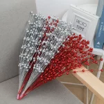 크리스마스 베리 지점 인공 꽃 거품 황금 은색 반짝이 크리스마스 야외 홈 웨딩 부케 장식 화환 공예