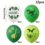 12 개/대 12 인치 디노 생일 풍선 공룡 정글 야생 동물 파티 포효 라텍스 풍선 어린이 생일 파티 공기 풍선 - 이미지 2