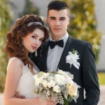 1PC 웨딩 신부 신랑 가슴 꽃 인공 장미 진주 옷깃 꽃 결혼식 축제 연회 장식 꽃 - 이미지 3