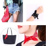 힙합 카우보이 페이즐리 스카프 대형 두건 머리 스퀘어 스카프 남성 여성 55x55cm 블랙 레드 화이트 - 이미지 6