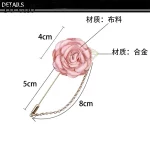 웨딩 브로치 핀 신랑 들러리 원단, 장미 동백꽃, 신랑 들러리, 웨딩 장식 액세서리 - 이미지 6