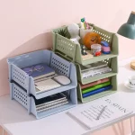 사무실용 쌓을 수 있는 레이어드 파일 랙, 문서 트레이 거치대, 데스크탑 정리함 용지 보관 케이스, 가정용 분류 보관 선반 - 이미지 4