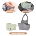 주방 싱크 선반 주최자 더블 레이어 교수형 비누 스폰지 보관 홀더 액세서리 실리콘 배수 랙 바구니 용품 - 이미지 4