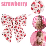 시폰 딸기 활 머리핀 핑크 부드러운 실크 질감 우아한 진주 머리 핀 여자 여자 사진 파티를위한 한국 액세서리