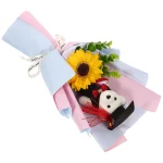 닥터 베어 선물 핑크 꽃다발 선물 장식 오너먼트 연회 시크 꽃 소품 졸업 베어 꽃다발 파티 DIY