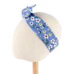 패션 토끼 귀 아이언 와이어 머리띠, 프린트 패브릭, 여자 스크런치 헤어밴드, 여름 해변 머리 장식, 2 개 - 이미지 4