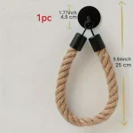 레트로 대마 로프 화장지 홀더 Punchless 벽 마운트 욕실 티슈 랙 빈티지 장식 스토리지 액세서리 - 이미지 3