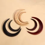 나무 달 수제 비녀 머리핀, 머리 포크 클립 빗, 초승달 모양, 개성 있는 두꺼운 헤어 클립, 스타일링 도구 - 이미지 4