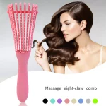 1PC 두피 마사지 빗 얽힌 머리 빗 문어 마사지 빗 살롱 미용 도구에 대한 정전기 방지 젖은 곱슬 머리 브러쉬