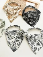 나뭇 가지 인쇄 Bandanas 머리띠 고탄성 헤어 스카프 선 스크린 삼각형 헤어 밴드 꽃 삼각형 머리 스카프 - 이미지 4