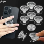 재미를 위해 투명 접이식 전화 소켓 손가락 반지 GripTok Posket 핸들 DIY 휴대 전화 스탠드 기본 그립 홀더 액세서리