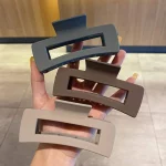 심플 스퀘어 기하학적 프로스트 헤어 클로 클램프, 아세테이트 헤어핀, 할로우 아웃 포니테일 클립, 메이크업 스타일링 도구, 헤드웨어